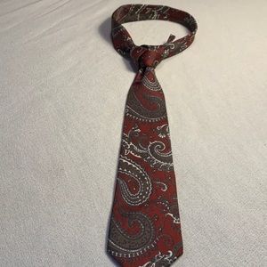 All silk Christian Dior red paisley tie